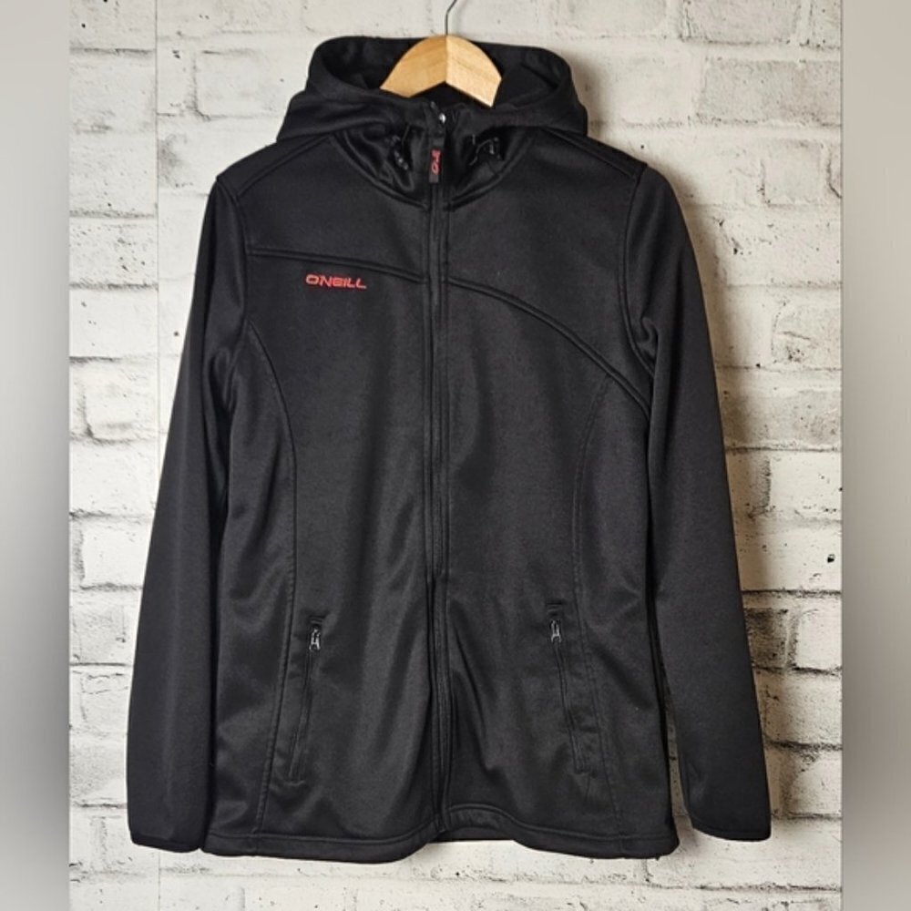 O'neill Black Fleece Lined Hooded Sweater/ Light Jacket